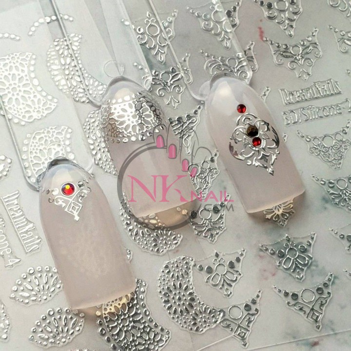 Стикер Dream Nails 3D/Silicone-2 серебро